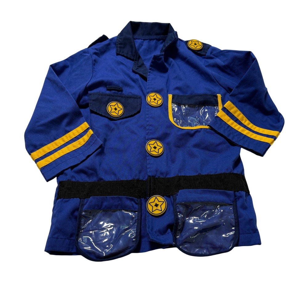 Melissa & Doug Police Officer Costume Jacket Kids Ages 3-6 Blue Role‎ Play 4835